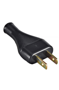 Enchufe simple negro punta plana