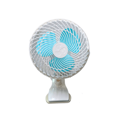 Ventilador de escritorio más sujetador blanco con celeste - CHAMO IMPORT