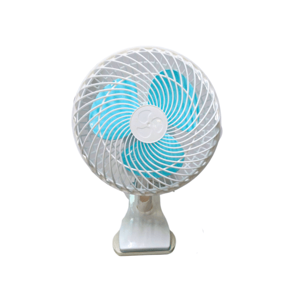Ventilador de escritorio más sujetador blanco con celeste - CHAMO IMPORT