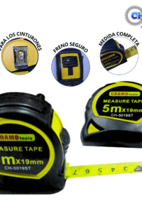 WINCHA FLEXOMETRO 5M X 19MM GOMA AM/NEGRO CHAMO