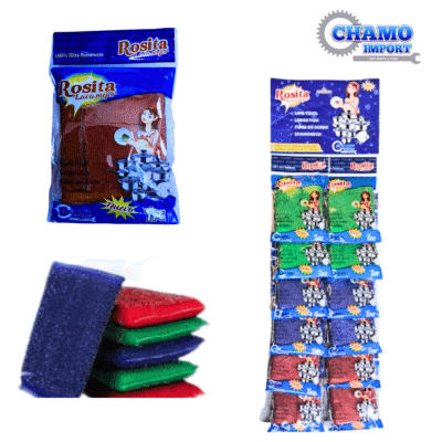 ESPONJA ALAMBRADA  X 12 DE COLORES CHAMO