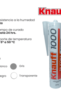 SILICONA TUBO 1000 C/ BLANCO 225ML KNAUFF