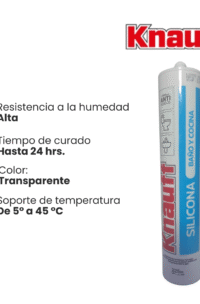 SILICONA TUBO P/BAÑO Y COCINA C/TRANSP. 225ML KNAUFF