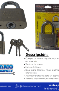 CANDADO 60B NIQUELADO CHAMO