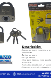 CANDADO 40B NIQUELADO CHAMO