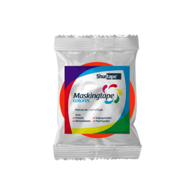 CINTA MASKINGTAPE 1/2" X 15 YDS COLORES SHURTAPE