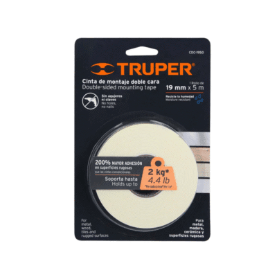 CINTA DOBLE CONTACTO DE 19MM X 5M RESISTE 2 KG TRUPER