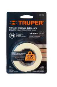 CINTA DOBLE CONTACTO DE 19MM X 1.5M RESISTE 2 KG TRUPER