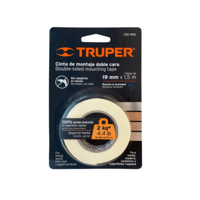 CINTA DOBLE CONTACTO DE 19MM X 1.5M RESISTE 2 KG TRUPER