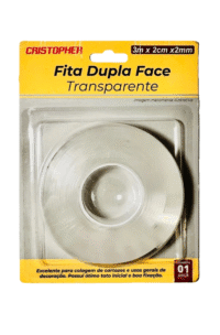 CINTA DOBLE CONTACTO TRANSPARENTE 3M X 2CM X 2 MM CRISTOPHER