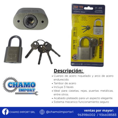 CANDADO 40B NIQUELADO JIN YE