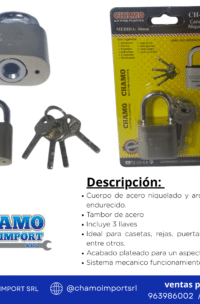 CANDADO 30B NIQUELADO CHAMO