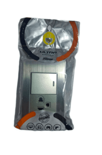 INTERRUPTOR+ TOMACORRIENTE TIERRA METALICO PARA EMPOTRAR