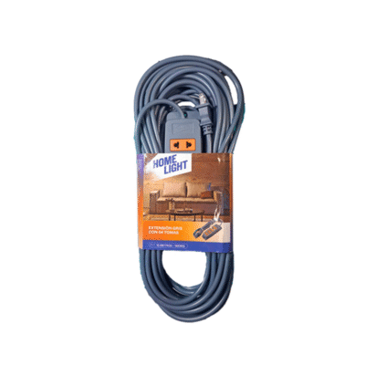 EXTENSION CON 4 TOMAS GRIS 15 MTS 18AWG HOME LIGHT