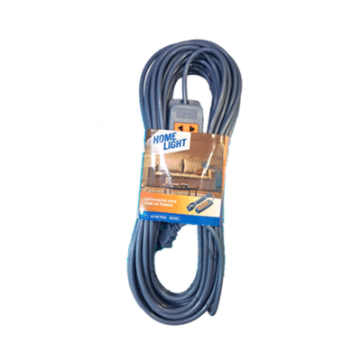 EXTENSION CON 4 TOMAS GRIS 20 MTS 18AWG HOME LIGHT