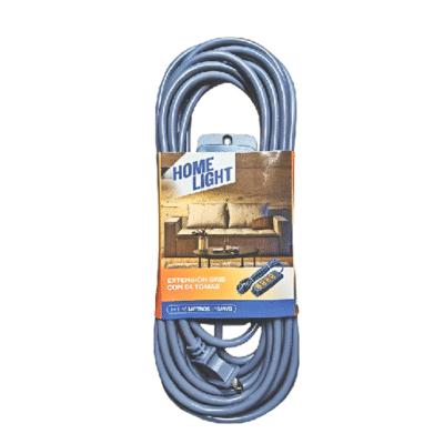 EXTENSION CON 4 TOMAS GRIS 10 MTS 18AWG HOME LIGHT