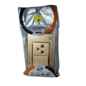 interruptor + tomacorriente mixto tierra dorado ultra