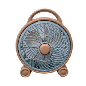 ventilador de escritorio fijo marron con celeste