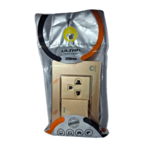 interruptor + tomacorriente mixto tierra dorado ultra