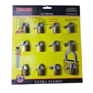 juego de candados 20 20 20mm dorado chamo