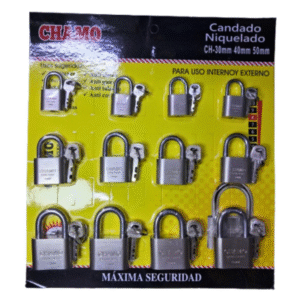 juego de candado 30 40 50b niquelado chamo