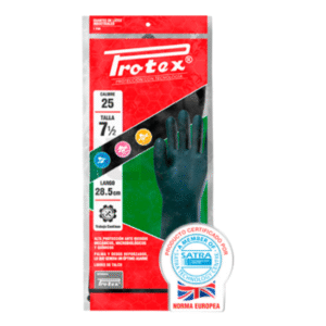 guantes jebe protex 12" calibre 25 talla 7
