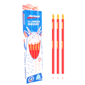 lapiz chqueo rojo c/b caja x 12 und artesco
