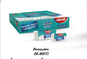 borrador de goma pequeño "oval" 