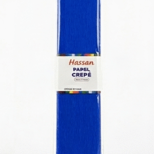 “La Confianza de Nuestros Clientes Nos Respalda” papel crepe 50x150cm hassan "azul"