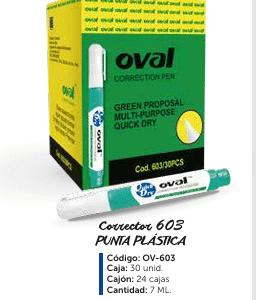 corrector punta plastica x30 "oval"